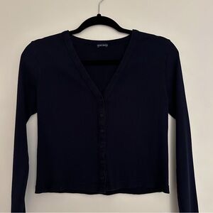 Brandy Melville Ribbed Navy Cardigan